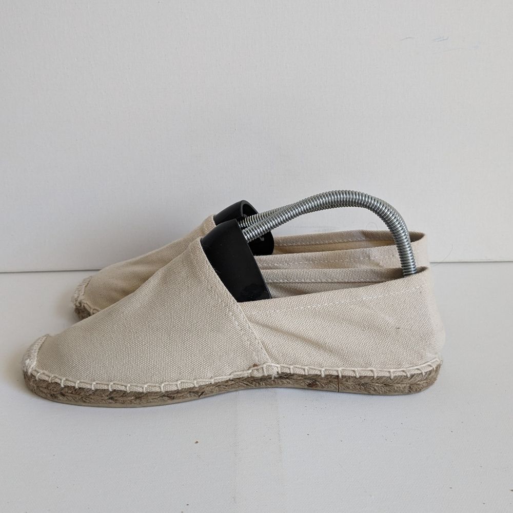 Cream Slip On Canvas Espadrille shoes